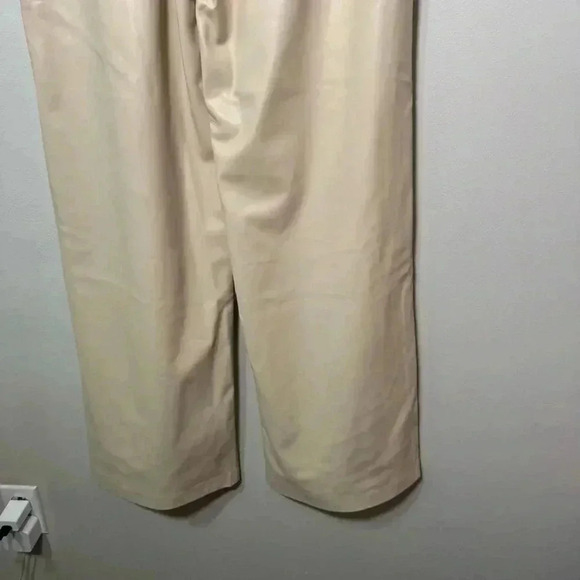 ZARA FAIX LEATHER CREAM MINIMALIST MINI FLARE PANTS M - Picture 10 of 10